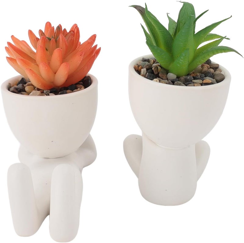 Multi usage ZJchao Planter, Air Plants Office Plants Artificial Flower Pot Human Shaped Mini Fake Flower Pot Cute Desk Decor for Office, Home, Bathroom and Shelf (White) Suitable for all ages Wide use selected material Nationwide courier network International standard quality Demand-based stock planning Trendy natural tone options KSA stocked goods Gulf climate fit Market multi-use trusted quality Flexible purchase choices Practical versatile construction Modern stylish design Family friendly Local market compliant trusted quality All-in-one local deliver plan Varied global sizing picks Locally packed stock Needed all over KSA Rare find Transit damage minimized design Trendy flexible practical build Easy store & transit build Buying recommendation Wear resistant - Image 4