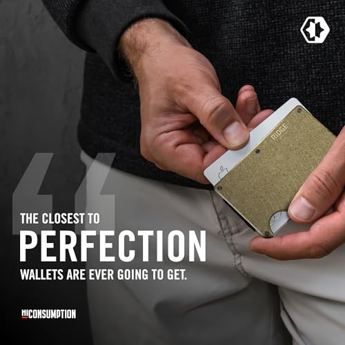 The Ridge Ridge Wallet for Men - Slim Minimalist Compact Wallet and Card Holder, RFID Protected Front Pocket Wallets for Men with Integrated Cash Strap (Brass) - Image 5