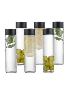 FUFU 6-Pack 400ml glass Juice Bottles Reusable Water Bottles  - Image 1
