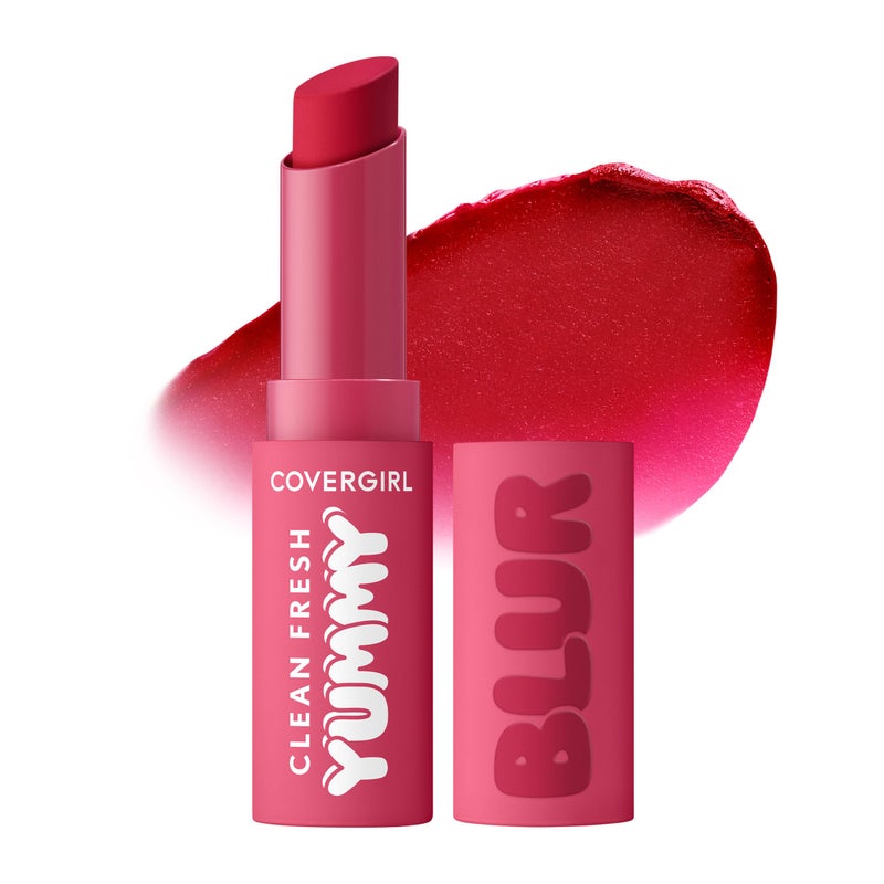 CoverGirl كوفرغيرل كلين فريش يومي بلر ليبستيك، تأثير التمويه، لون شفاه مطفي، بنكهة الرمان الحلوة، تركيبة نباتية - 160 كانت ريم-بلر (فوشيا بينك) - Image 1