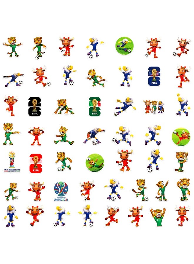 50-Piece 2026 FIFA World Cup Cute Vinyl Waterproof Sticker