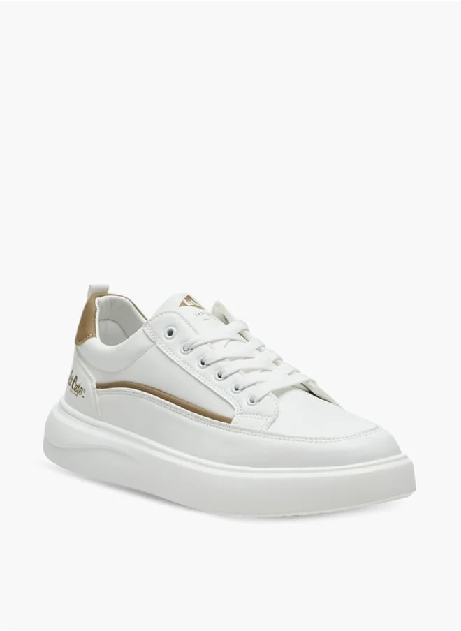 لي كوبر Men's Panelled Sneakers with Lace-Up Closure