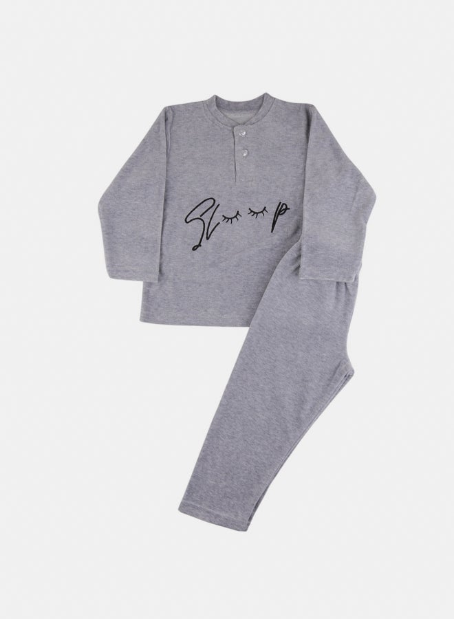 El Sayaad Girl Velvet Sleep Embroidered Pajama Set