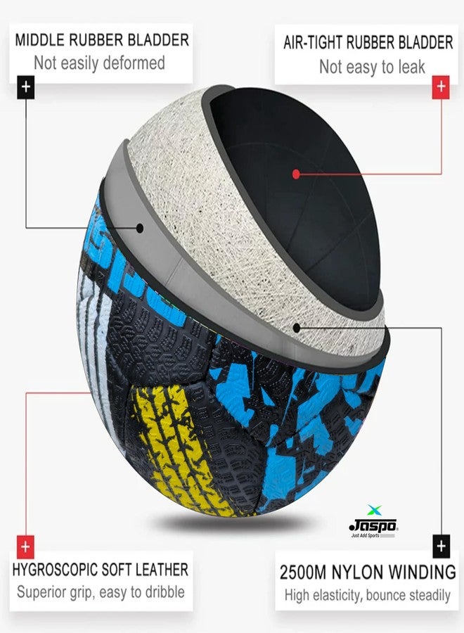 jaspo Street Hand Stitched Synthetic Rubber Classic Football Size: 5 with a Hand Air Pump - Image 4