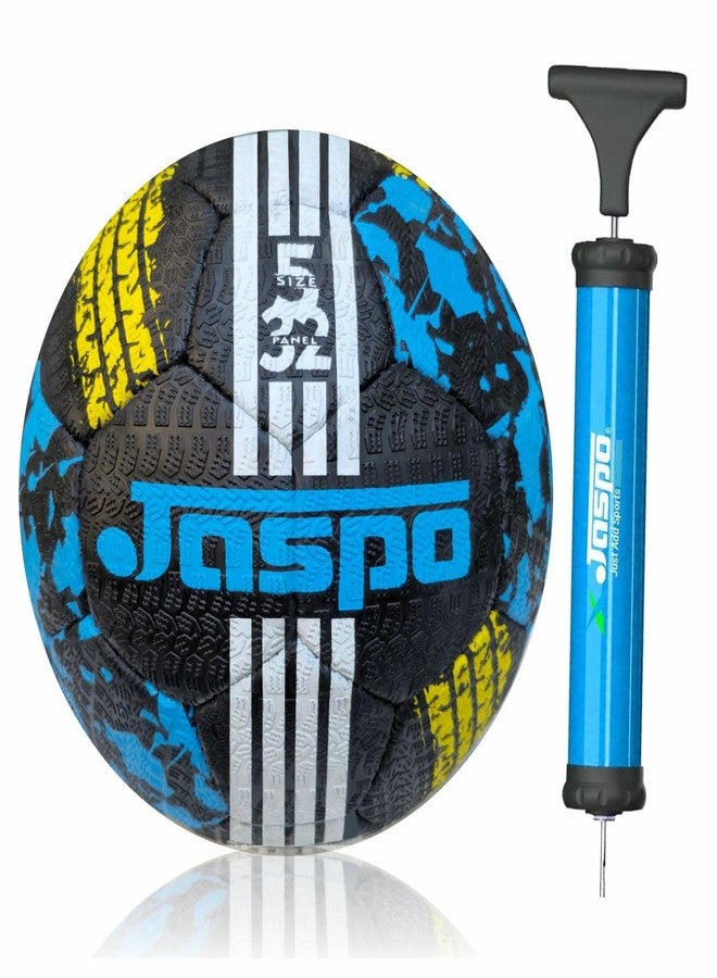 jaspo Street Hand Stitched Synthetic Rubber Classic Football Size: 5 with a Hand Air Pump - Image 1