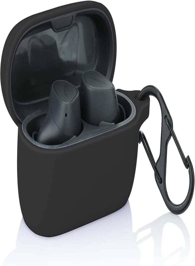 LinJie Case Cover Replacement for Jabra Elite 3 in Ear Wireless Bluetooth Earbuds 2021 New, Silicone Protective Skin Sleeve (Black)