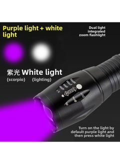 Generic Aluminum Alloy Strong Light T6 Flashlight Jade Special Purple Light Detector Lamp 395 Ultraviolet Flashlight-Product Specifications:Dual Light Source  - Single Flashlight White Box  - Image 3