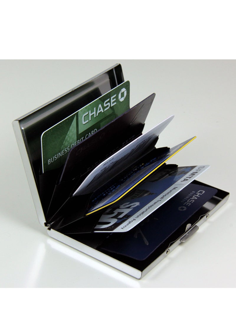 Y&D RFID Blocking Credit Card Holder for Men & Women - (Stainless Steel Wallet) - Image 1