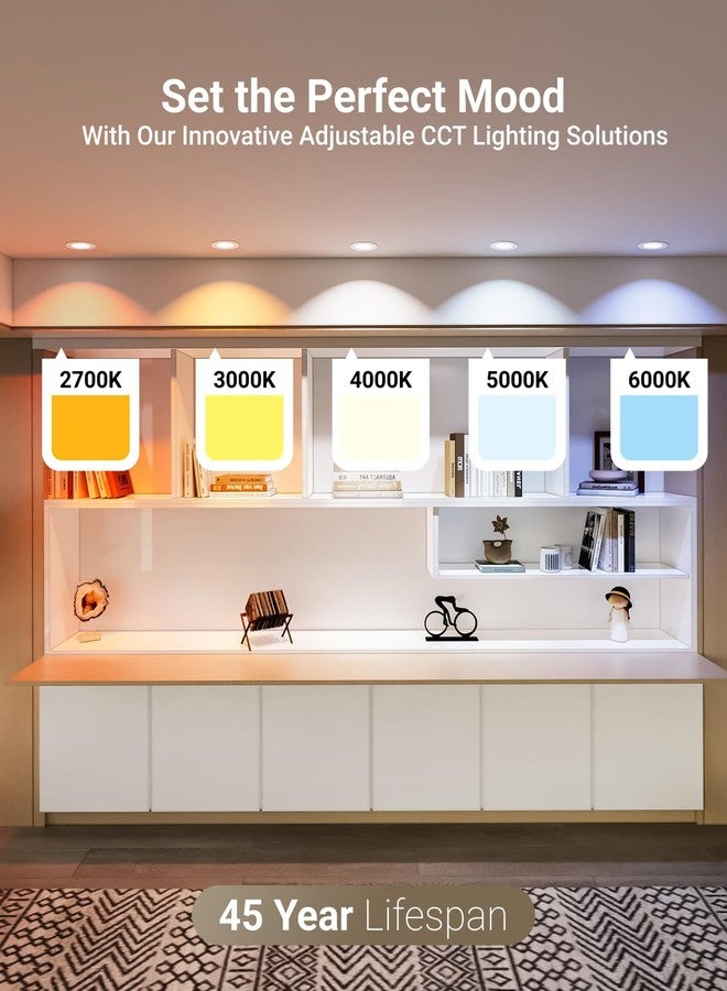 صنكو لايتنغ مجموعة من 12 مصباح سقف LED رفيع من Sunco Lighting، مقاس 4 بوصات، قابلة للتثبيت في السقف، مع إمكانية اختيار درجة حرارة اللون (2700 كلفن/3000 كلفن/3500 كلفن/4000 كلفن/5000 كلفن)، قابلة للتعتيم، بقدرة 10 واط (تعادل 60 واط)، وشدة إضاءة 650 لومن، بإطار أملس، بدون علبة، مع صندوق توصيل - حاصلة على شهادة Energy Star ETL T24 - Image 3