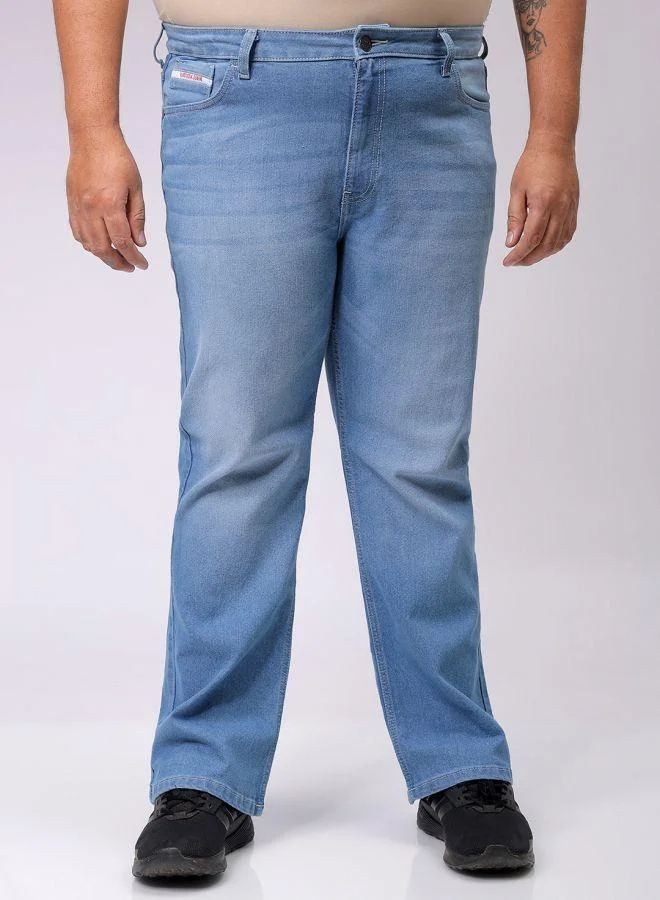 Men Plus Size Bootcut Solid Mid-Rise Stretchable Jeans