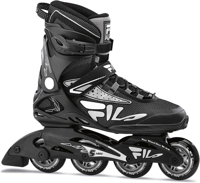 FILA Legacy Comp Inline Fitness Skates for Men and Women- Air Flow Technology, Lightweight Composite Frame, 80mm Wheels, ABEC-5 Bearings - Image 1