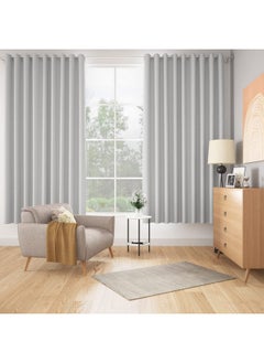 Wakefit Wakefit Curtains 7 feet Long Set of 2, Blackout Curtains, Door Curtains 7 feet, Curtains for Living Room, Polyester Solid Curtains, Decoration Items for Home Décor (Opaque - Agaya Grey)  - Image 4