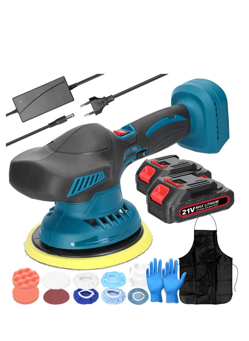 KKMOON Cordless Car Polisher 6 Gear Speed Adjustable 21V Electric Auto Polishing Machine Home Cleaning Waxing Sanding Machine - Image 1