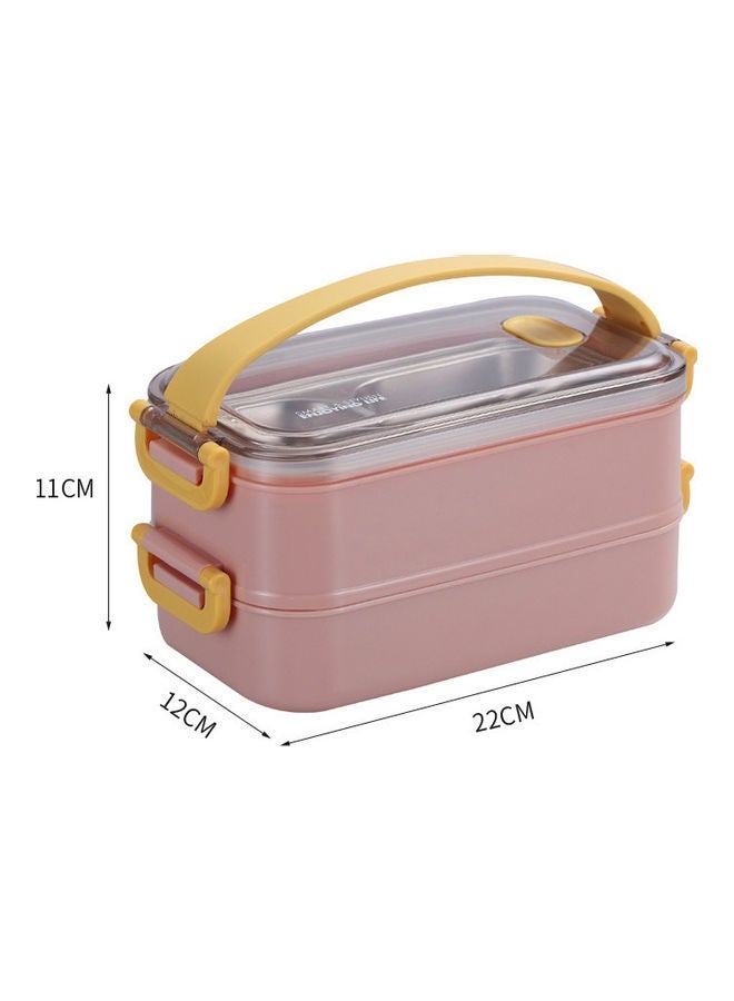 SMILEE Bento Lunch Box With Divider Pink 1600ml 800ml single layer vanilla Green - Image 3