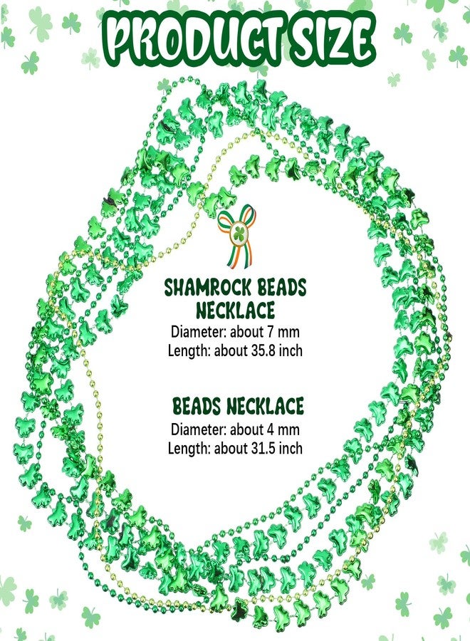 Silipull 120 Pcs St. Patrick's Day Green Beads Necklaces Shamrock Beaded Necklaces Shamrock Necklace St Patrick's Day Accessories Gift for Party Decorations Costume Festival Event - Image 2