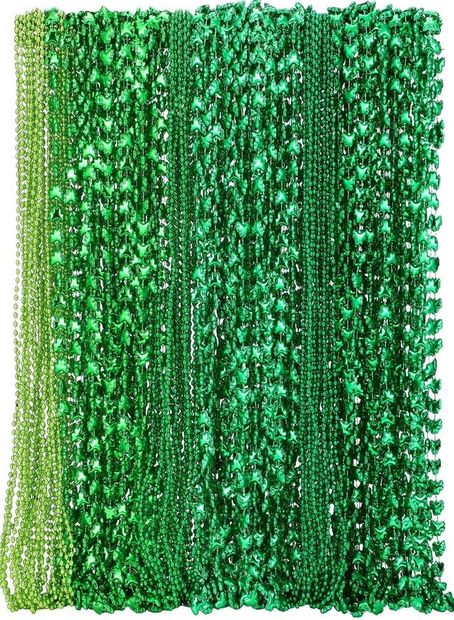 Silipull 120 Pcs St. Patrick's Day Green Beads Necklaces Shamrock Beaded Necklaces Shamrock Necklace St Patrick's Day Accessories Gift for Party Decorations Costume Festival Event - Image 1