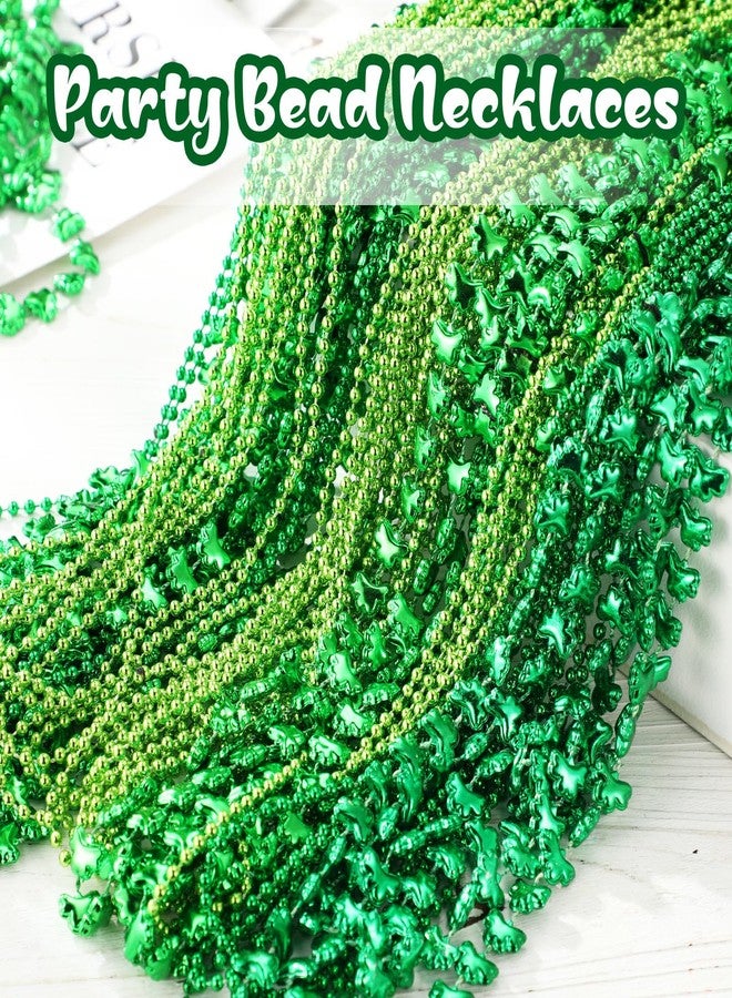 Silipull 120 Pcs St. Patrick's Day Green Beads Necklaces Shamrock Beaded Necklaces Shamrock Necklace St Patrick's Day Accessories Gift for Party Decorations Costume Festival Event - Image 3