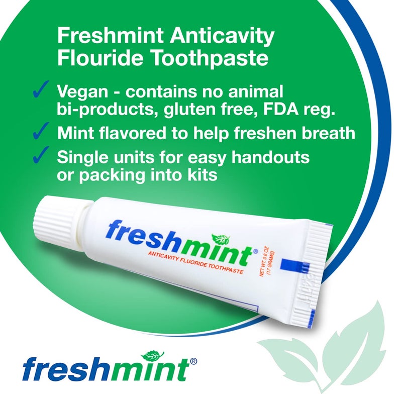 Freshmint 144 Tubes of FreshmintÂ® 0.6 oz. Anticavity Fluoride Toothpaste, Tubes do not have individual boxes for extra savings, Travel Size - Image 2