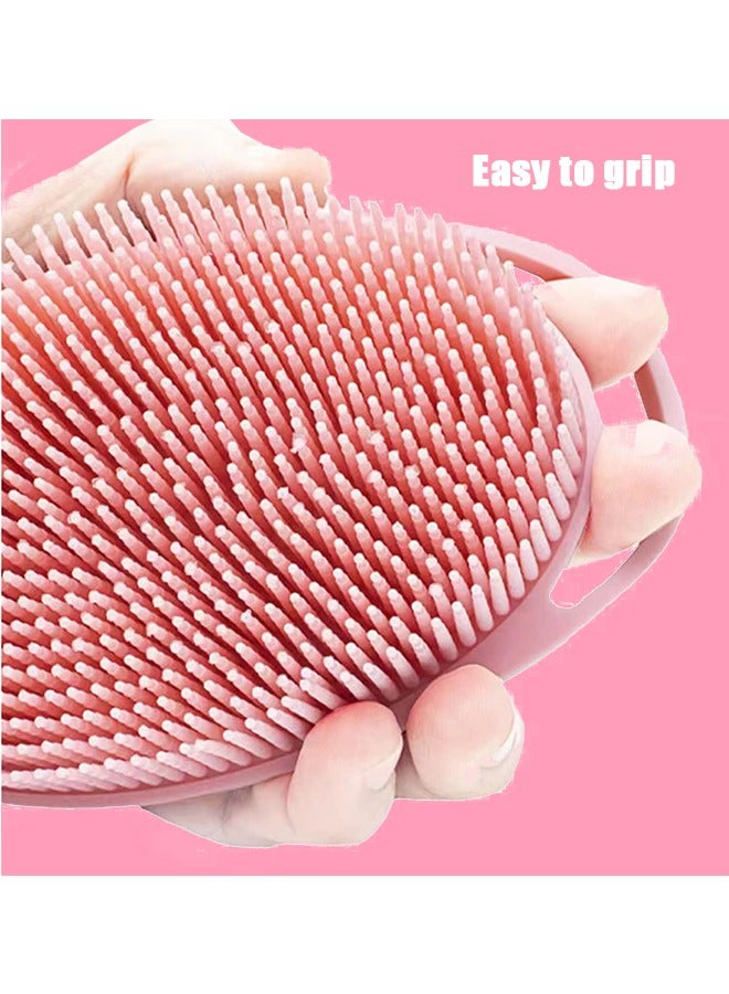 3Pcs Silicone Body Brush, Exfoliating Body Scrubber, Silicone Bath Brush, Soft Exfoliating Body Bath Shower Scrubber Brush for Kids Adults and All Skin Types (Pink/Green/Blue) - Image 3