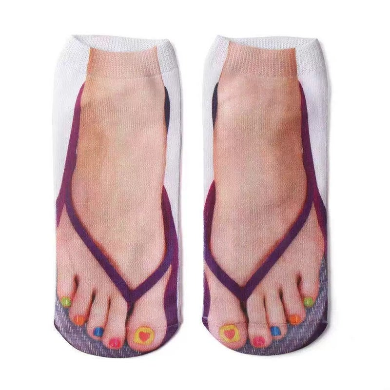 Explosions Flip-Flops 3D Socks Explosions Three-Dimensional Printed Socks Flip-Flops Socks Nail Socks Trembles With The Same Paragraph - Image 5