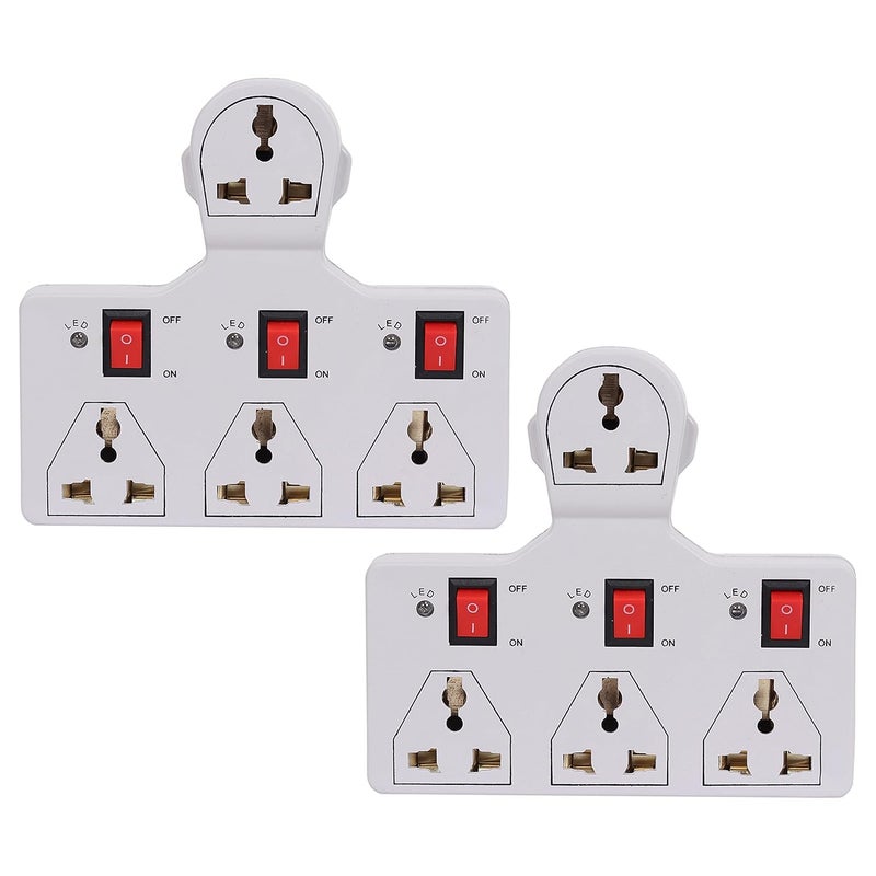 Digiway 4 مقبس عالمي 3 مفتاح متعددة التوصيلات/مقبس متعدد (عبوة من 2) - Image 1