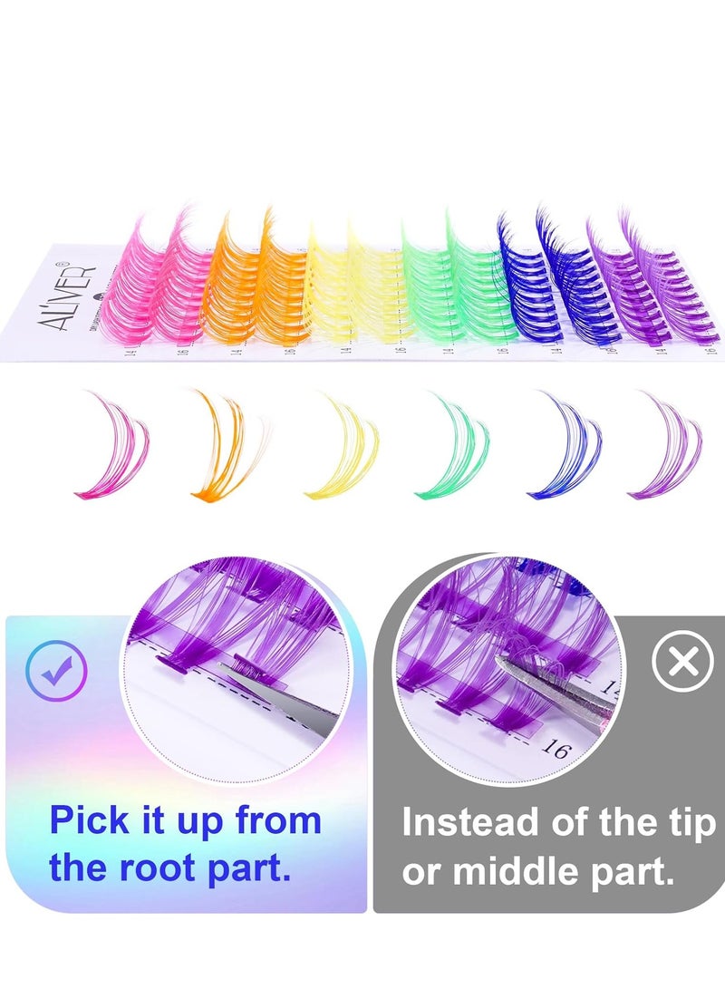ALIVER 120 قطعة من رموش الرموش الصناعية، مجموعات الرموش الصناعية، رموش صناعية ذاتية الصنع، رموش صناعية فردية للنساء 05 - Image 5