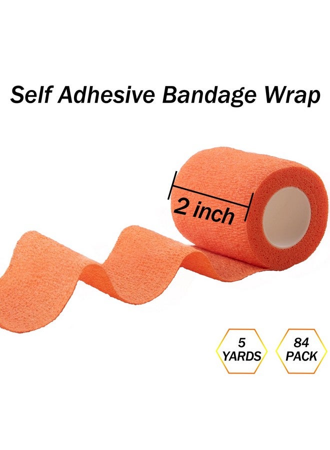 BQTQ 84 Rolls Self Adhesive Bandage Wrap 2 Inch x 5 Yards Self Adherent Tape Breathable Athletic Stretch Bandages Self Sticking Bandge Wraps for Athletic Sports Wrist Ankle (Rich Color) - Image 2