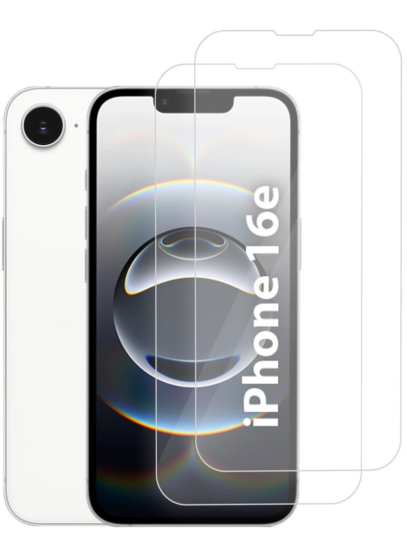 دوسالا حامي شاشة iPhone 16e شفاف عبوة من اثنين زجاج مقسى، صديق للحالات، صلابة 9H - Image 3