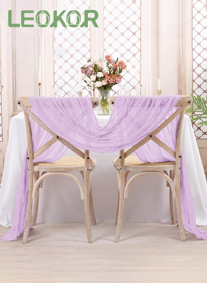 LEOKOR Cheesecloth Table Runner 90x400 CM Purple Rustic Sheer Gauze Boho Wedding Table Decor for Outdoor Home Use and Daily Use - Image 3
