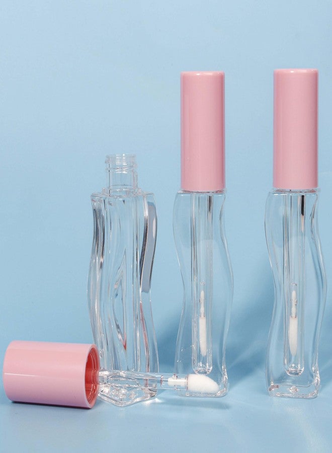 كوسيديا مجموعة كوسيديا من 9 قطع من أنابيب ملمع الشفاه الوردي الفارغة سعة 2.5 مل/0.08 أونصة مع عصا، عبوة أنبوب ملمع شفاه فريدة على شكل موجة، سعة صغيرة لتلوين الشفاه بنفسك (9) - Image 3