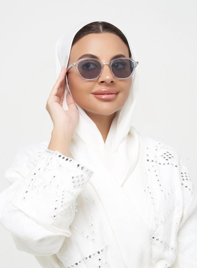 30Sundays River,Women Sunglasses, Geometric Sunglasses, UV Protection: UV400 (Blue,Blue) - Image 5