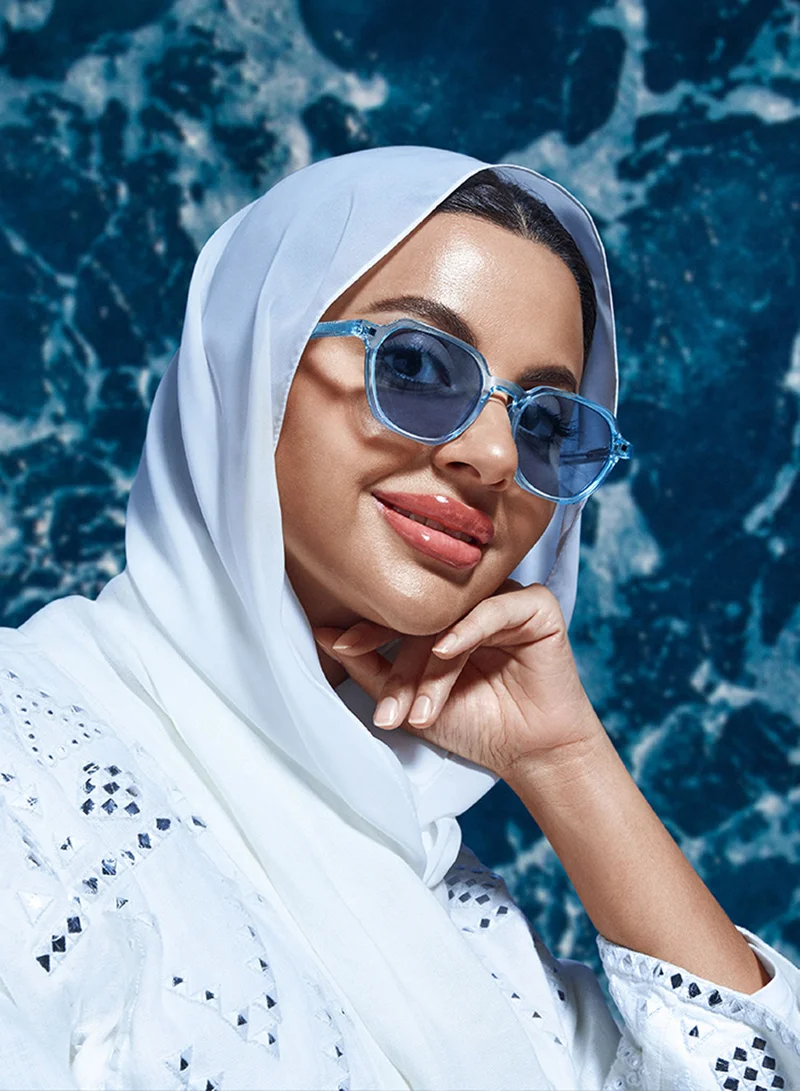 30Sundays River,Women Sunglasses, Geometric Sunglasses, UV Protection: UV400 (Blue,Blue)