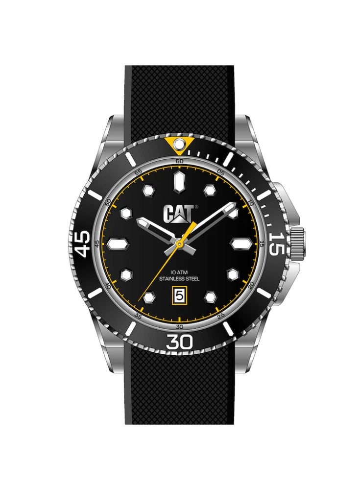 كات Caterpillar Men's Watch QC.141.21.121 Set-QC Black Mesh Black Bezel Black Dial - Image 1