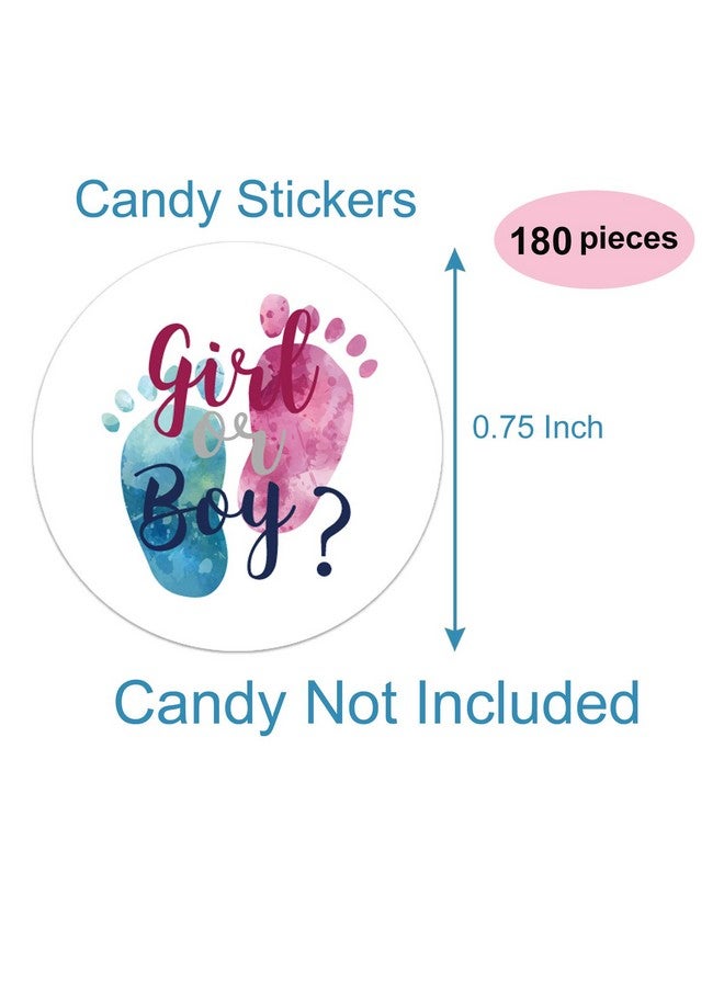 Mr.Mug 180 Chocolate Drop Labels Stickers-Gender Reveal Footprints Kisses Labels for Baby Shower, Girl or Boy Baby Shower Favor Labels. - Image 2