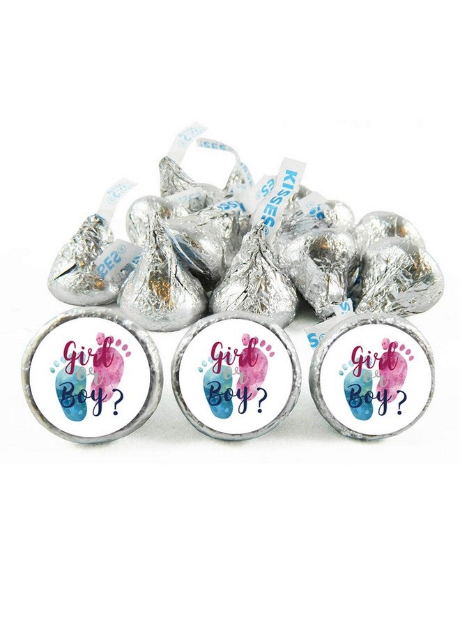 Mr.Mug 180 Chocolate Drop Labels Stickers-Gender Reveal Footprints Kisses Labels for Baby Shower, Girl or Boy Baby Shower Favor Labels. - Image 3