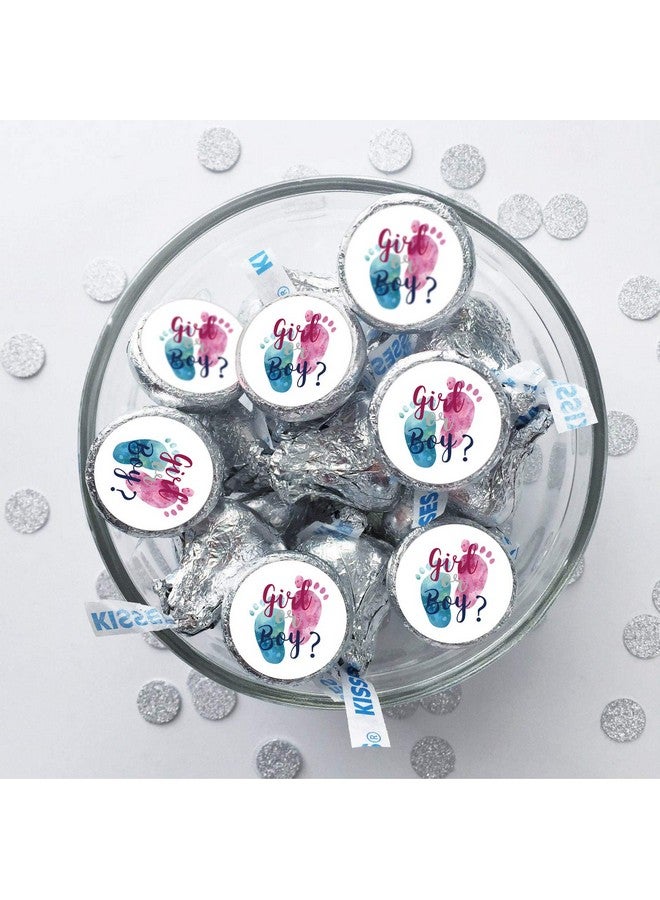 Mr.Mug 180 Chocolate Drop Labels Stickers-Gender Reveal Footprints Kisses Labels for Baby Shower, Girl or Boy Baby Shower Favor Labels. - Image 4