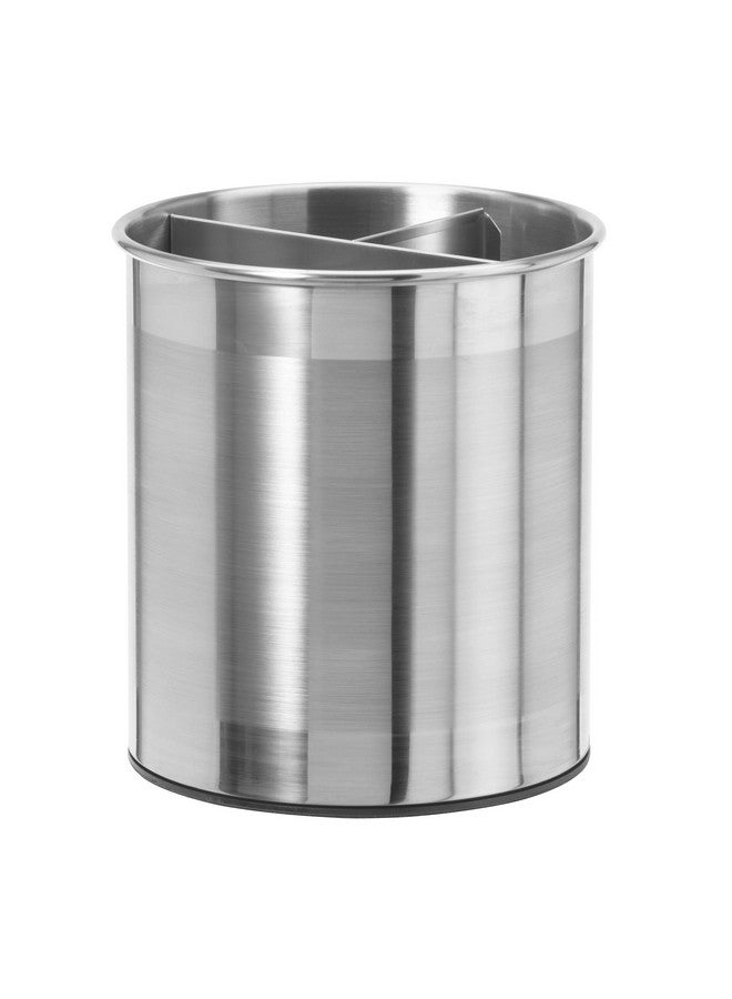 Oggi Oggi Jumbo Stainless Steel Rotating Utensil Holder with Removable Divider - Stylish kitchen cooking utensil organizer. Height 7.5".  - Image 1