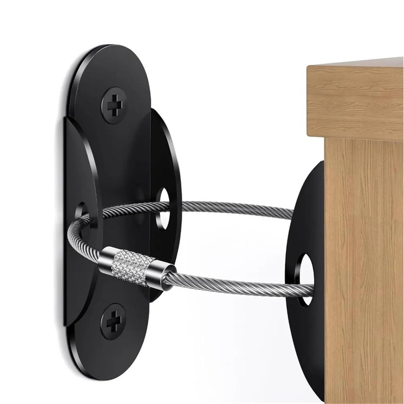 Black Furniture Anchor 20 Sets Anti Falling Wall Fixator For Wardrobes Shelves - Image 3