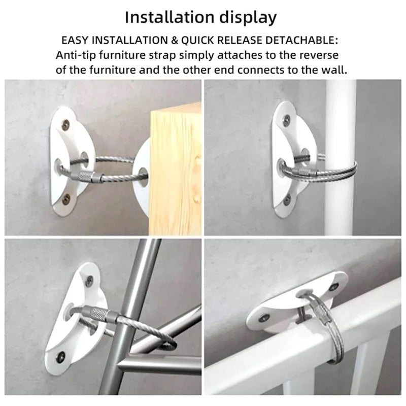 Black Furniture Anchor 20 Sets Anti Falling Wall Fixator For Wardrobes Shelves - Image 4