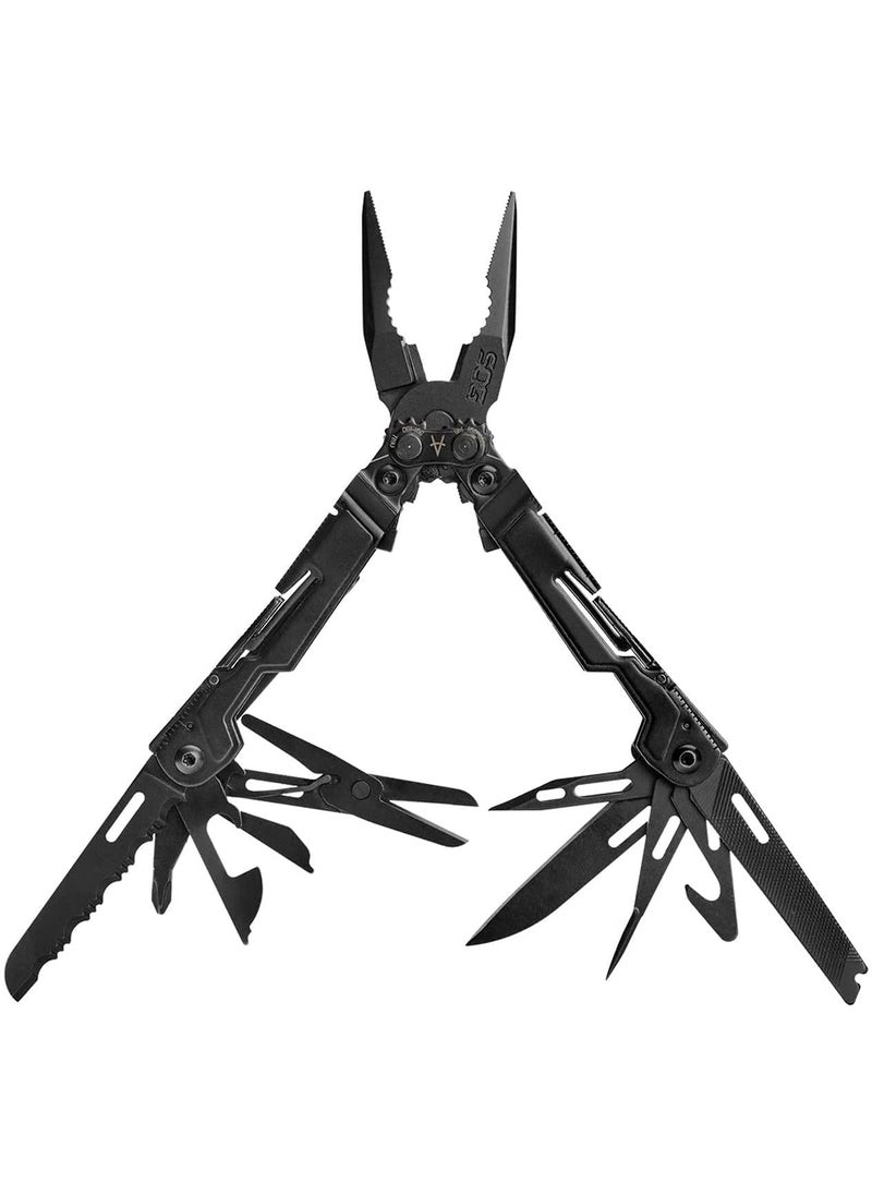 SOG SOG PowerPint Mini Compact Stainless Steel Multi-Tool, 18 Lightweight Specialty Tools & SOG Multitool Pliers Pocket Knife, Black  - Image 1