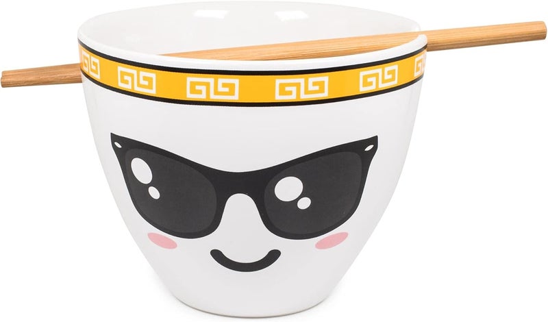 Toynk وعاء بوم تريندز بوب فوه شو نودلز رامين الفوري مع عيدان الطعام 16 أونصة مجموعة أوعية رامين سيراميك مجموعة أدوات المائدة المنزلية والمطبخ قابلة للاستخدام في الميكروويف هدايا وأدوات المطبخ القابلة للجمع - Image 1