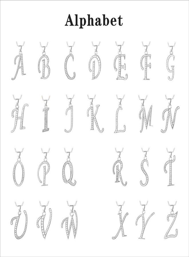 U7 Alphabet Letter Pendant Platinum Plated Chain Full CZ A-Z Name Jewelry Trendy Initial R Necklace for Women Men - Image 4