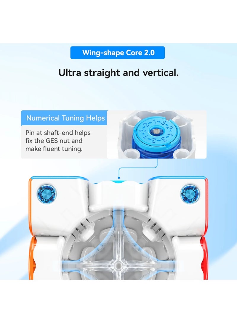 جانكيوب مكعب السرعة المغناطيسي GAN 356 M E 3×3 – بطبقة UV، يحتوي على 48 مغناطيسًا، مزود بنظام GES Pro+ مع 12 إعداد توتر قابل للتخصيص، أداء رائد للمبتدئين والمحترفين. - Image 4