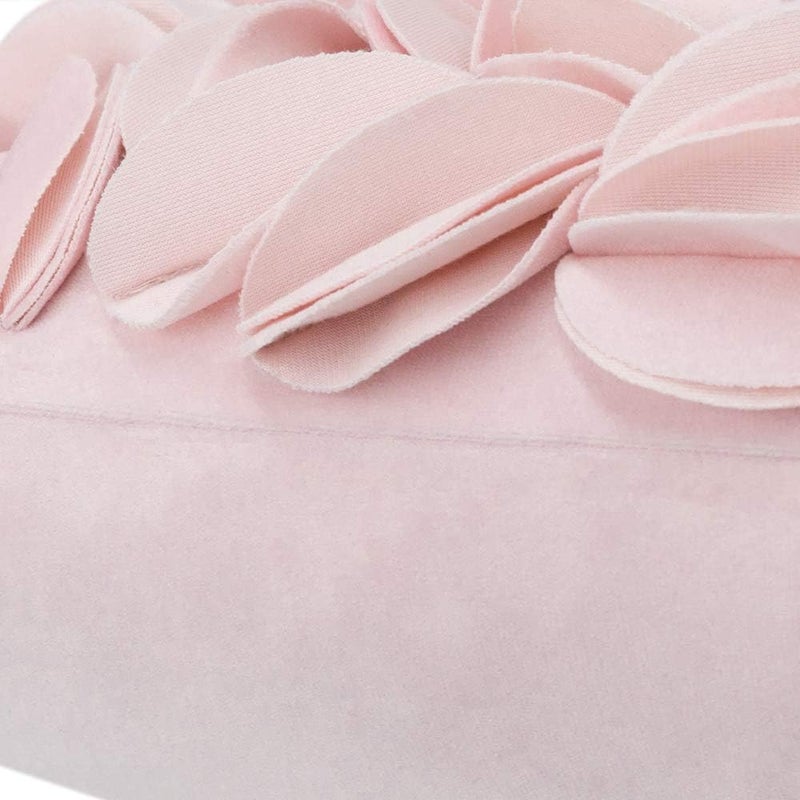 KINGROSE 3D Flower Throw Pillow Case Decorative Pillow Case Handmade Cushion Cover for Sofa Couch Bedroom Home Decor 12 X 20 Inches Velvet Pink - Image 3