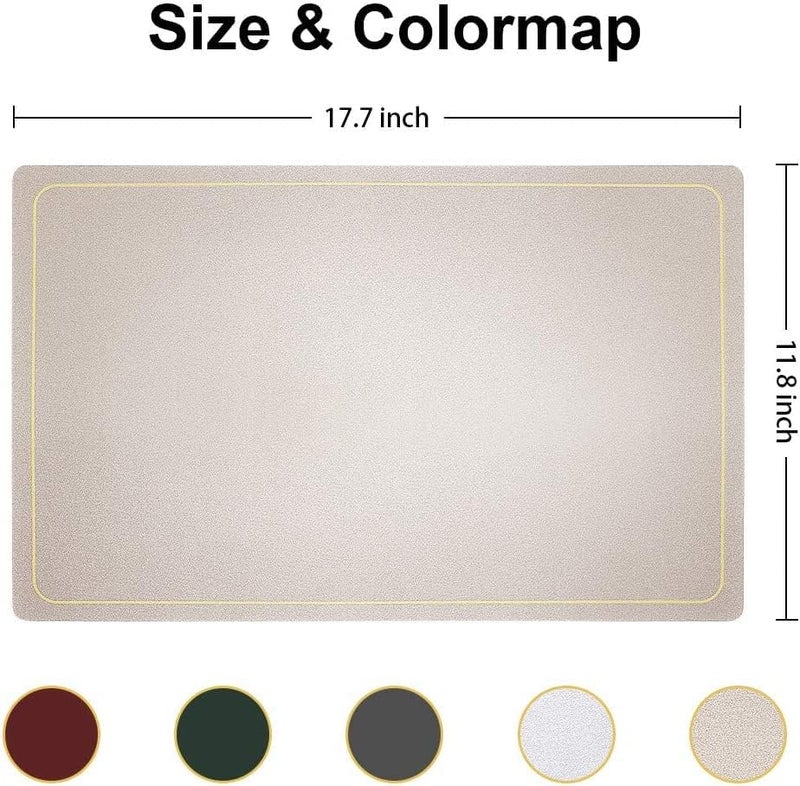 Palshiv Leather Placemats Waterproof Wipeable Washable Indoor Placemats for Dining Table Home Kitchen Dinner Elegant Rectangle Placemats Easy Clean Table Mats Size 45x30 cm Champagne 2 - Image 3
