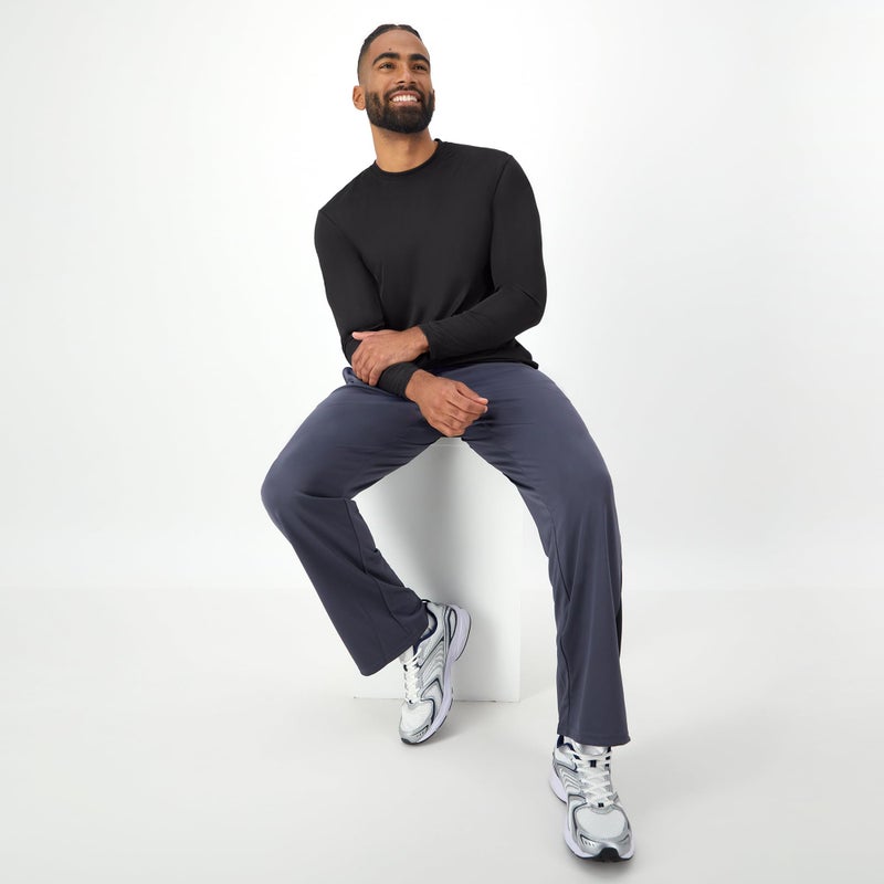 Hanes Men's Long Sleeve Cool Dri T-Shirt UPF 50+, Small, 2 Pack ,Black - Image 5