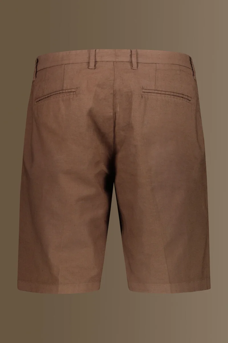 Doppelganger Brown Bermuda linen blend - Nut for Men | Best Price UAE