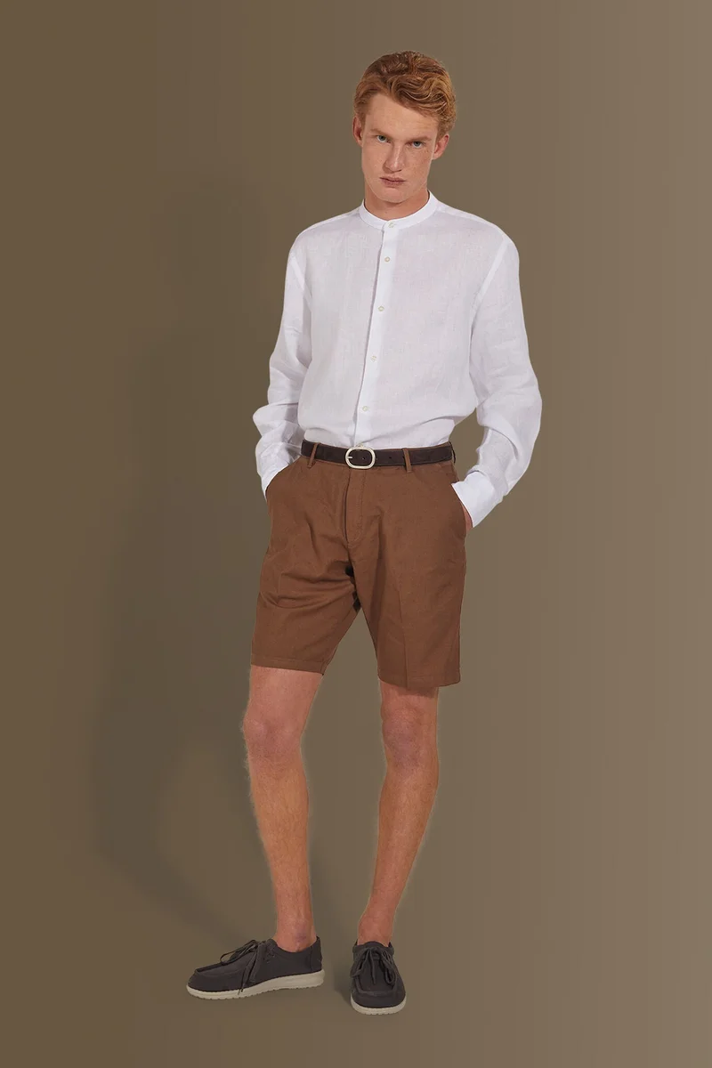 Bermuda linen blend - Nut