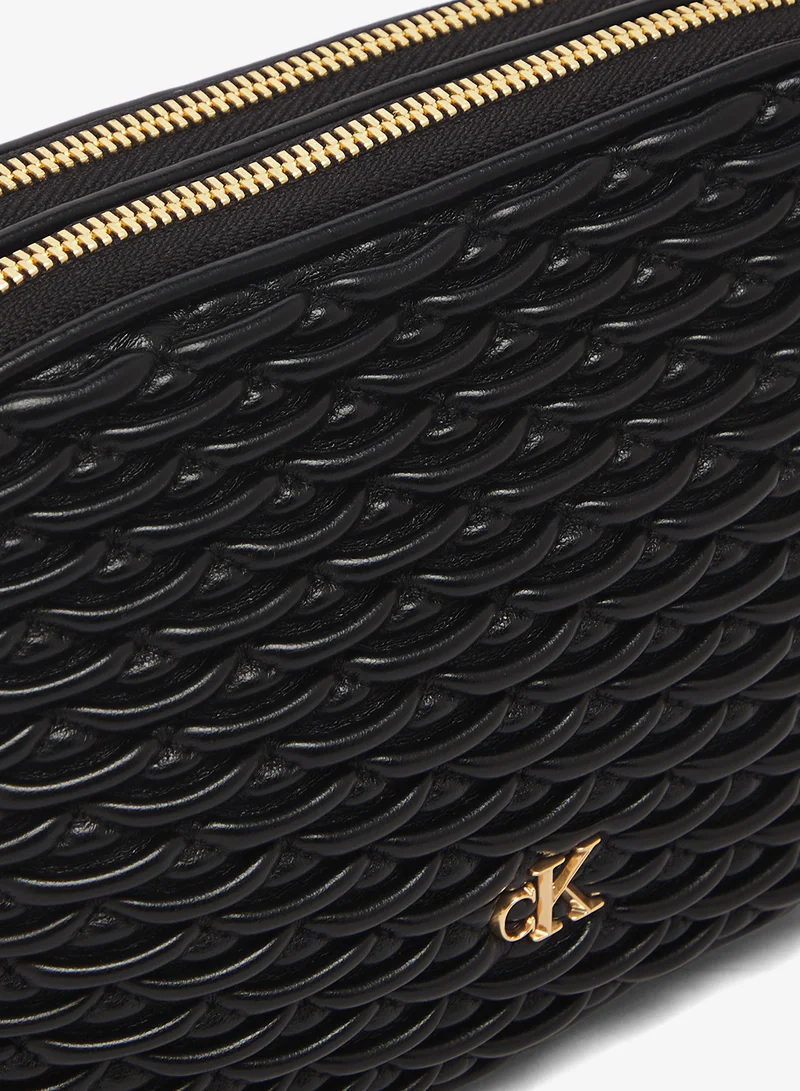 CALVIN KLEIN  Pleated Double Zip Camera Bag for Women | Best Price UAE