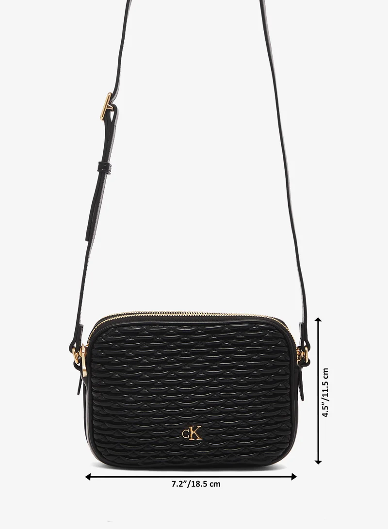 CALVIN KLEIN  Pleated Double Zip Camera Bag for Women | Best Price UAE